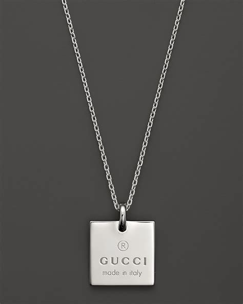 gucci square silver necklace|gucci silver bar necklace.